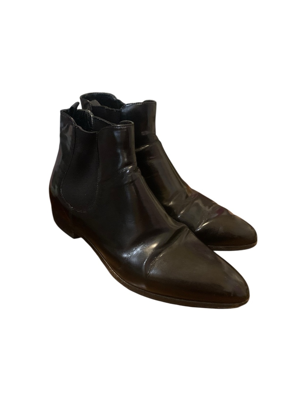 Women's PRADA Black Leather Chelsea Ankle Boots 36.5